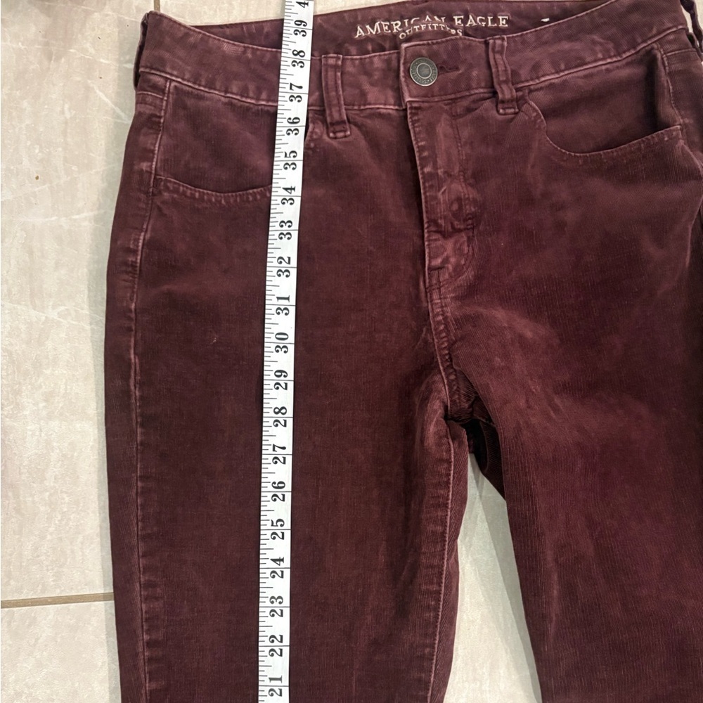 American Eagle Wine Red Corduroy Jeggings - Picture 4 of 9